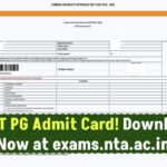 CUET PG Admit Card: CUET PG Hall Ticket Out! Exam Starts from March 13 – Download Now at exams.nta.ac.in!